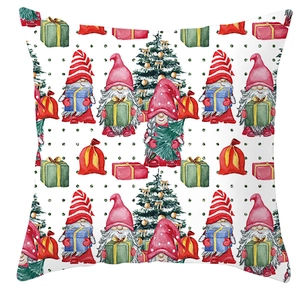 Christmas gnome peach skin pillowcase with cute festive trees and gift patterns
