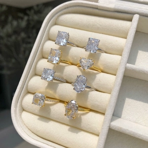S925 sterling silver rings with assorted diamond cuts in gold and silver finishes