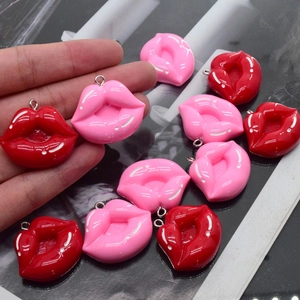 Dijes En Forma De Labios Colgantes De Resina Acrílica Para Hacer Joyas De Bricolaje Pendientes Collar Llavero Accesorios De Moda Personalizados