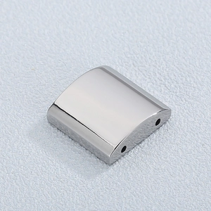 Stainless Steel Geometric Square Charms Double Hole Slider Curved Surface Polished Minimalist DIY Jewelry Making Accessories