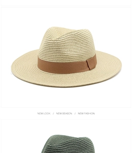 Dettagli della trama in paglia intrecciata e nastri eleganti su cappelli Panama colorati
