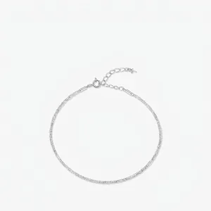 925 Sterling Silver Bracelet For Women Minimalist Broken Silver Design Fine Chain Adjustable Jewelry Elegant Gift
