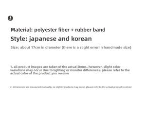 Polyester elastic hair tie specifications: 17cm diameter, Japanese style, material details