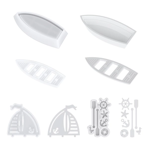 Kit de moules en silicone pour voilier 3D avec coque, voiles et accessoires d'ancre