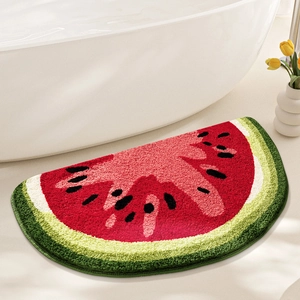 Tappeto Da Bagno A Forma Di Frutta Peluche Assorbente Antiscivolo TPR Fondo Ingresso Bagno Anguria Limone Morbido Tappeto