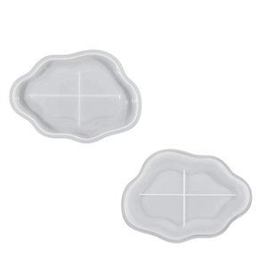 Set mit 2 unregelmäßigen Silikonformen in Wolkenform für DIY Harz-Tabletts und Deko