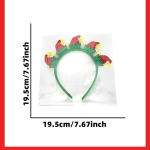 Green Christmas elf hat headband with red pom-poms and precise size measurements