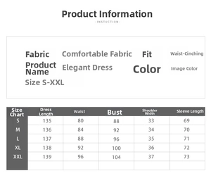 Tableau détaillé des tailles pour la robe imprimée à pompons de style cour européenne
