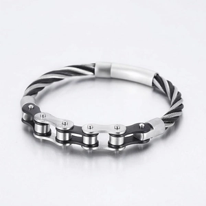 Edelstahl Fahrradkette Geflochtenes Kabel Armband Industrie Punk Mechanisch Biker Schmuck Für Herren Unisex