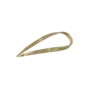 Minimalist U-shaped acetate hair fork with elegant beige marble pattern for hair styling