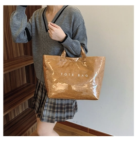 Eco-friendly Tyvek tote bag with waterproof coating shown in a lifestyle scene