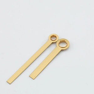 Silent quartz clock movement parts with gold metal hands and precision copper gear holes