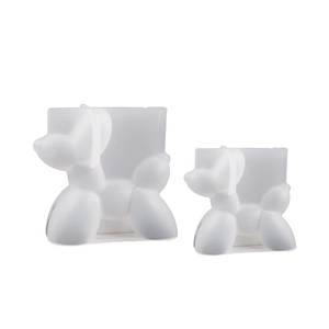 3D balloon dog silicone mold for handmade scented candles and resin crafts in two sizes