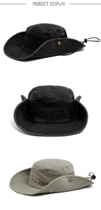 Vue détaillée de chapeaux de soleil avec maille respirante et mentonnière ajustable