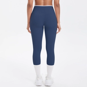 Leggings de yoga bleu marine à taille haute pour femmes avec design push-up sculptant