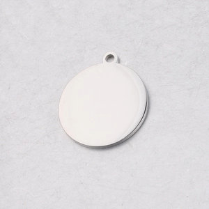 Polished stainless steel round blank charm for DIY jewelry engraving and crafts