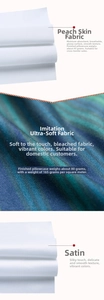 Detailed macro view showing peach skin, soft velvet, and satin pillowcase fabric textures