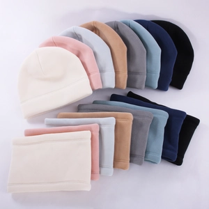 Weiches Fleece Winterset für Kinder mit Mütze und Schal in verschiedenen Farben
