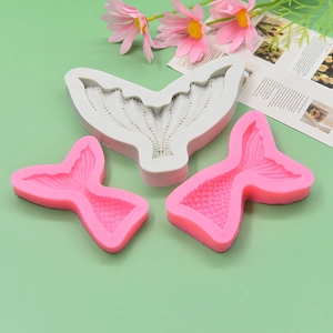 3-piece mermaid tail silicone mold set for cake decorating and DIY resin crafts