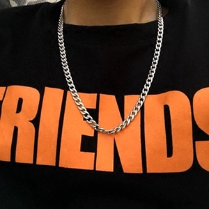 Stainless Steel Cuban Link Chain Necklace Men Women Hip Hop Streetwear Waterproof Non-Fading Keel Snake Bamboo Chains