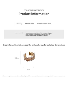 Detail specifications of micro-pave zircon open ring showing dimensions and 4.7g weight