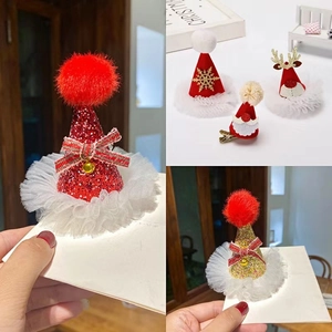 Weihnachts Mini Hut Haarklammer Filz Pailletten Rentier Geweih Schneeflocke Netz Tüll Haarnadel Party Zubehör Mädchen Kinder