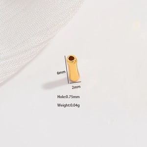 6mm gold S925 sterling silver bamboo style curved tube bead for DIY jewelry bracelets