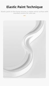 Close-up of cloud-shaped mirror with matte white wave frame and smooth rounded edges