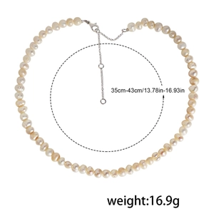 Elegant freshwater pearl necklace with adjustable clasp and 35-43cm length details