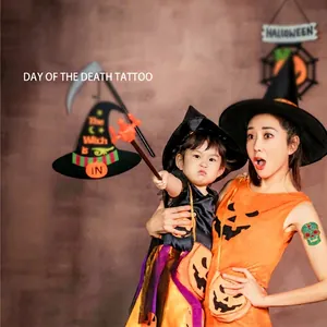 Day of the Dead floral skull temporary tattoo sticker for kids and adults Halloween