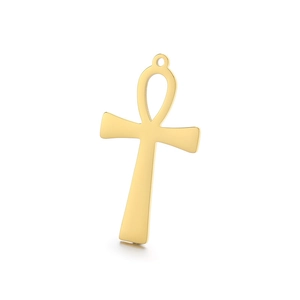 18K gold-plated stainless steel vintage hollow Ankh cross pendant jewelry accessory