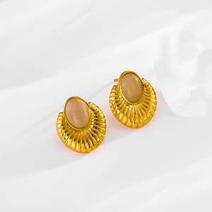 French style teardrop turquoise earrings in gold vintage sunburst metal setting