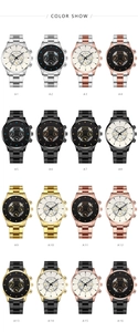 Multiple color options for Geneva men's business watches with stainless steel bands