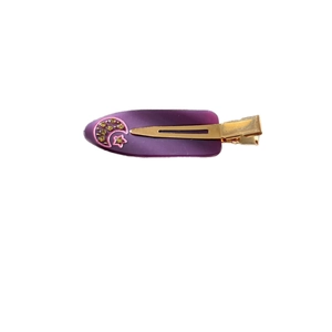 Pince à cheveux française en acétate avec motif étoile lune violette et strass jaunes