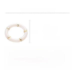 Détails du bracelet géométrique en acrylique avec perles dorées, 20,4g et taille 7cm