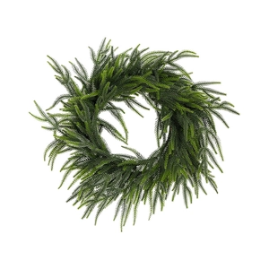 Artificial Norfolk Pine Christmas wreath with green needles for holiday home decoration