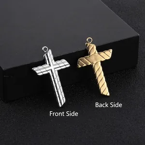 Cross Pendant Stainless Steel Textured Hip Hop DIY Jewelry Accessory For Men Fashion Religious Style
