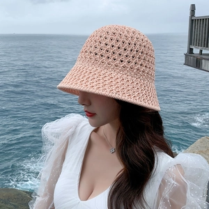 Chapeau Bob En Tricot Au Crochet Femme Ajouré Respirant Protection Solaire Été Vacances Plage Pliable Élégant