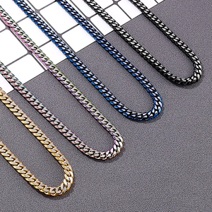 Stainless Steel Cuban Link Chain Necklace And Bracelet Hip Hop Street Fashion Jewelry For Men And Women