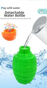Green grenade-shaped water tank for water gun featuring leak-proof rotary design