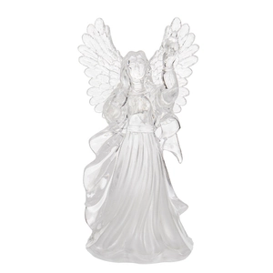 Luminous crystal-like acrylic angel night light figurine for Christmas decoration