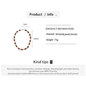Spécifications de collier perles bohème avec longueur de 43cm et poids de 75g