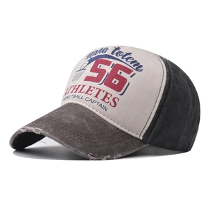 Vintage Washed Cotton Baseball Cap Distressed Denim Hat Athletes Letter Print Adjustable Hip Hop Sun Hat For Men Women