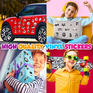 High quality vinyl black and white outdoor adventure stickers applied on multiple surfaces