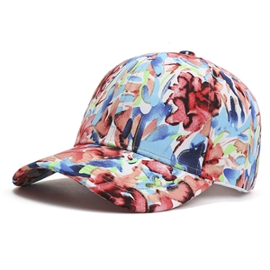 Artistic peony floral baseball cap with colorful watercolor design for outdoor sun protection