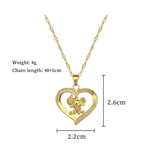 Detailed specs of heart elephant pendant necklace with dimensions and 4g weight