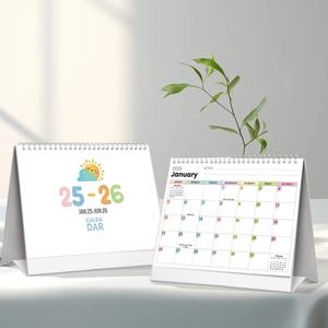 Desk Calendar 2025-2026 Weekly And Monthly Planner Paper Stand Up Schedule Organizer With Memo Pad And Sticky Notes