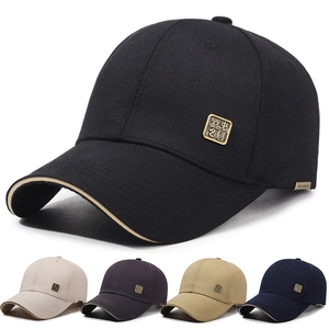 Unisex Baumwolle Baseballkappe Mit Retro Metallabzeichen Verstellbar Outdoor Sonnenschutz Gebogener Schirm Lässiger Hut