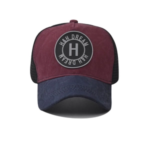 Classic breathable mesh trucker hat with H embroidery and vintage washed finish