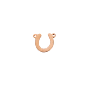 Polished rose gold horseshoe-shaped connector charm accessory for DIY jewelry making